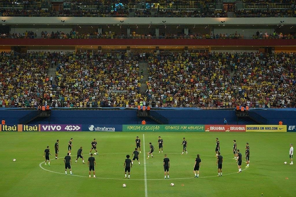 Seleo Brasileira treinou na Arena Amaznia, em Manaus