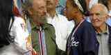 Fidel com a corredora Zulia Calatayud em maio de 2006 no encerramento da 3 Olimpada Cubana


