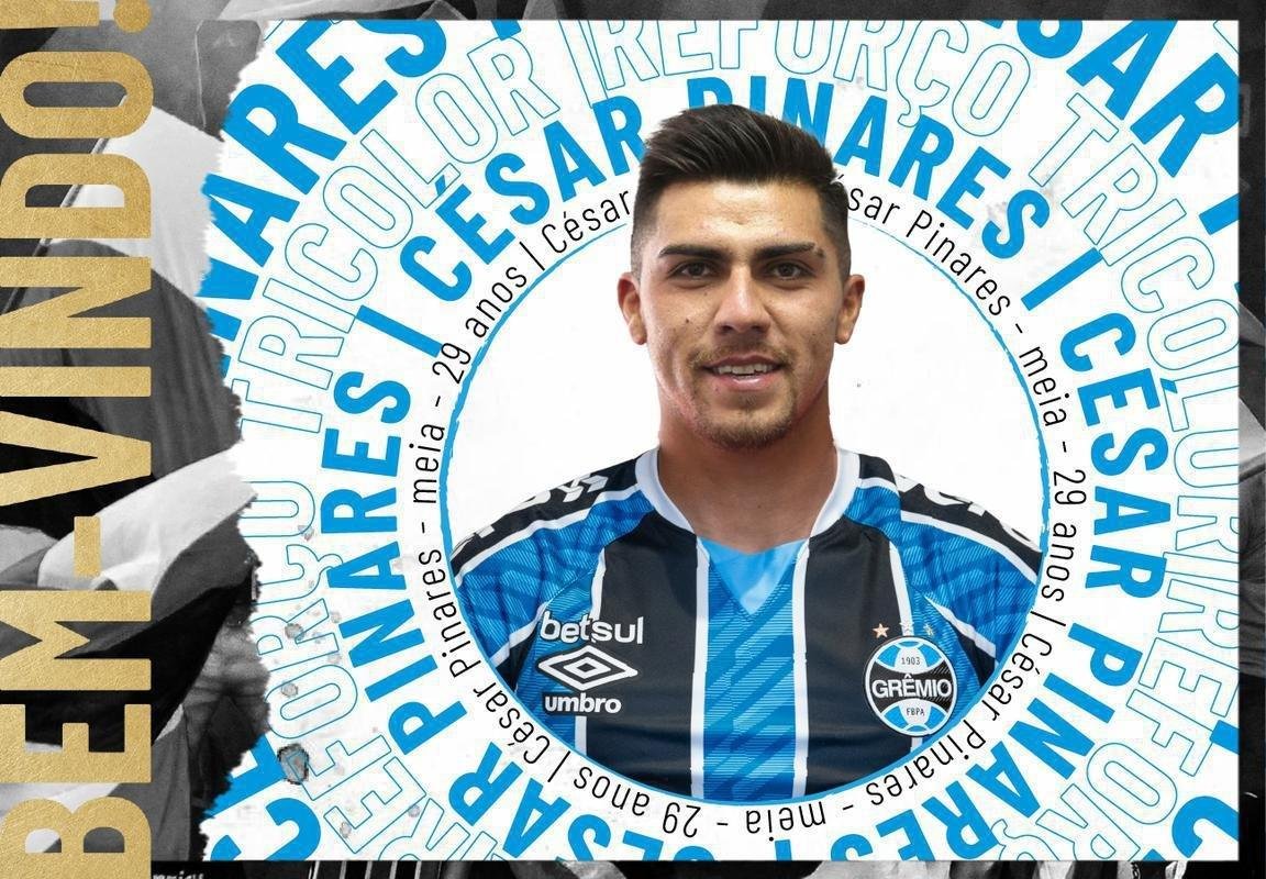 César Pinares - meia chileno foi contratado pelo Grêmio junto à Universidad Católica, do Chile