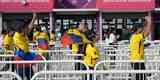 Torcedores do Equador no jogo de abertura da Copa do Mundo